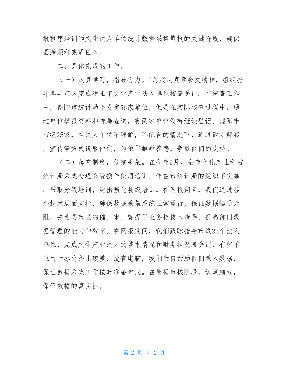 民政局文化产业统计的工作总结个人工作总结范文2021.doc_第2页