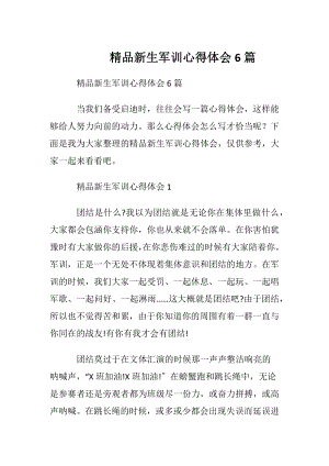 精品新生军训心得体会6篇.docx