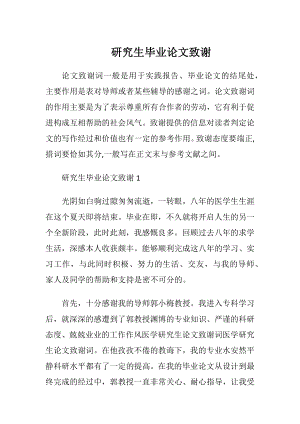 研究生毕业论文致谢.docx