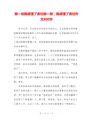 那一刻我读懂了责任那一刻我读懂了责任作文800字.doc