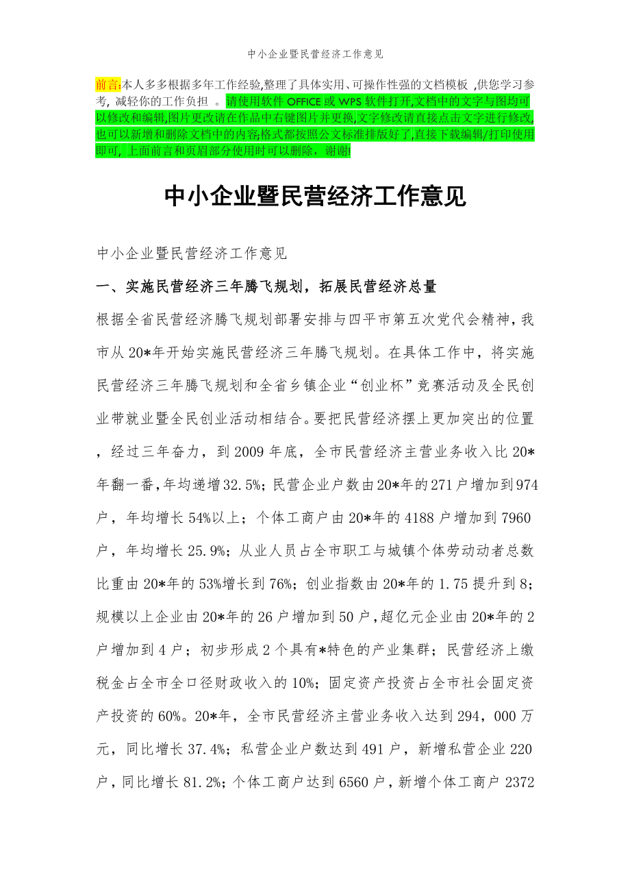 2022年范文范本中小企业暨民营经济工作意见.doc_第2页