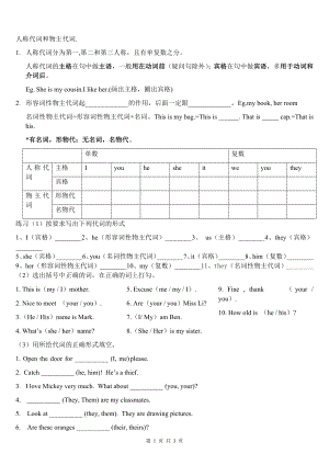 人称代词专项练习题.doc