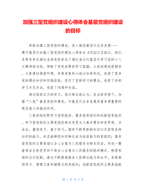 加强三型党组织建设心得体会基层党组织建设的目标.doc