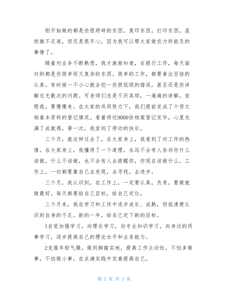 银行新员工的年终工作总结银行员工年终工作总结.doc_第2页