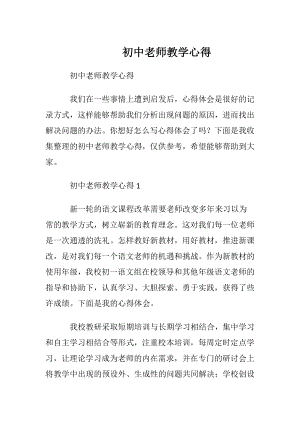 初中老师教学心得.docx