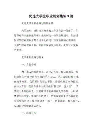 优选大学生职业规划集锦9篇.docx