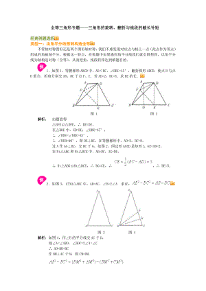 全等三角形专题——三角形的旋转、翻折与线段的截长补短.doc