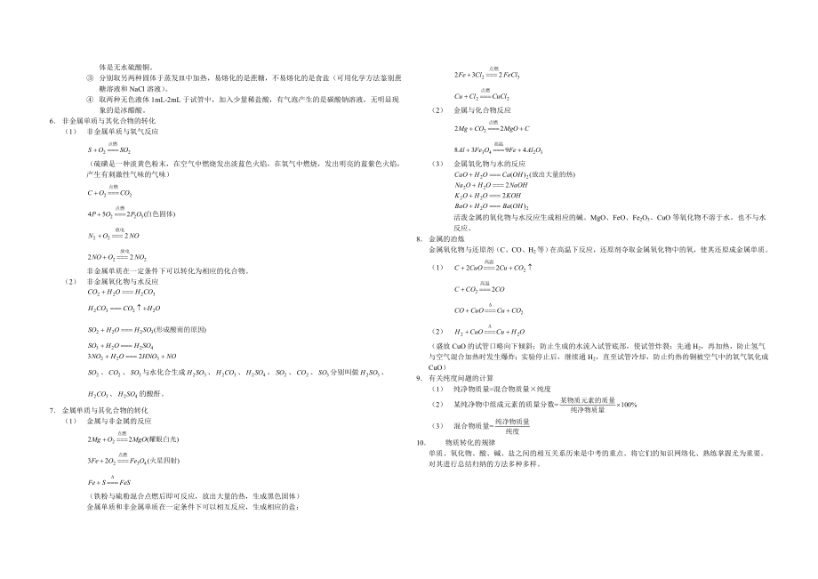 [初三理化生]九年级科学第二章：物质转化和材料利用知识点整理精品资料.doc_第2页