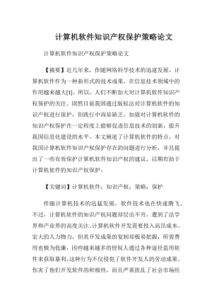 计算机软件知识产权保护策略论文.docx