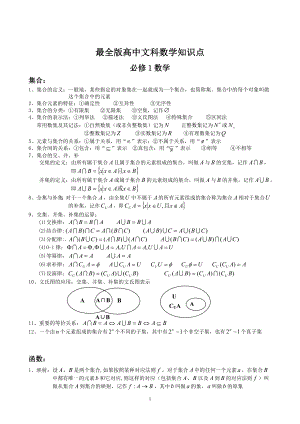 最全版高中文科数学知识点归纳.doc