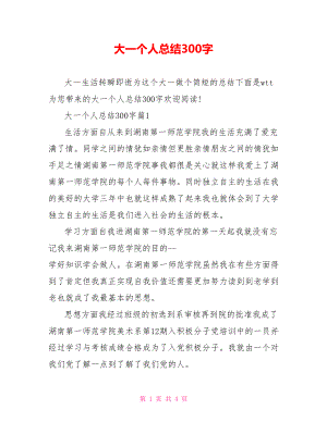 大一个人总结300字.doc