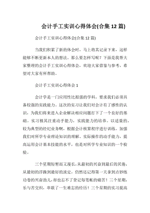 会计手工实训心得体会(合集12篇).docx