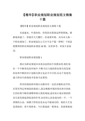 【精华】职业规划职业规划范文锦集十篇.docx