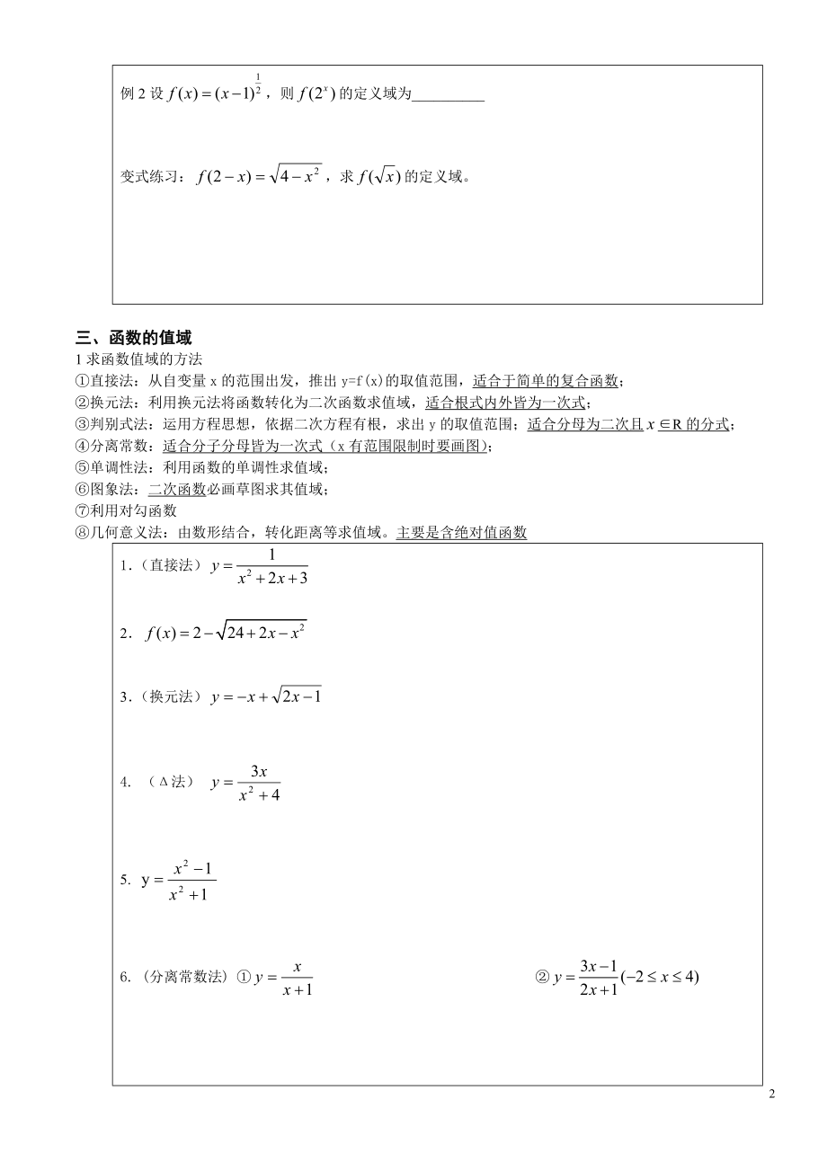 高一数学函数全章知识点整理.doc_第2页