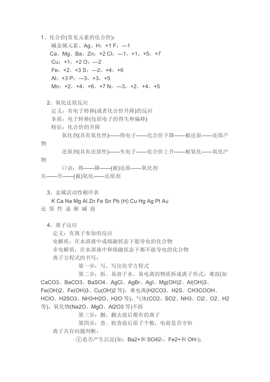 高中会考化学知识点总结.doc_第1页