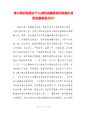 审计局纪检组长个人述职述廉报告纪检组长述职述廉报告2021.doc