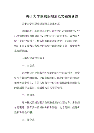 关于大学生职业规划范文锦集9篇.docx