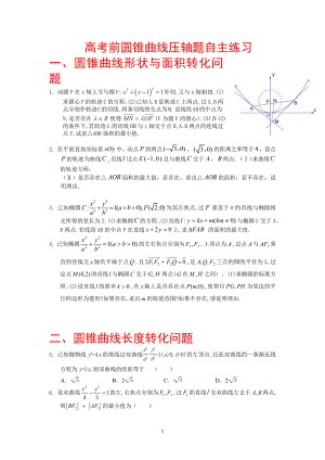 高考数学圆锥曲线压轴题自主训练.docx