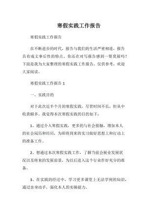 寒假实践工作报告.docx