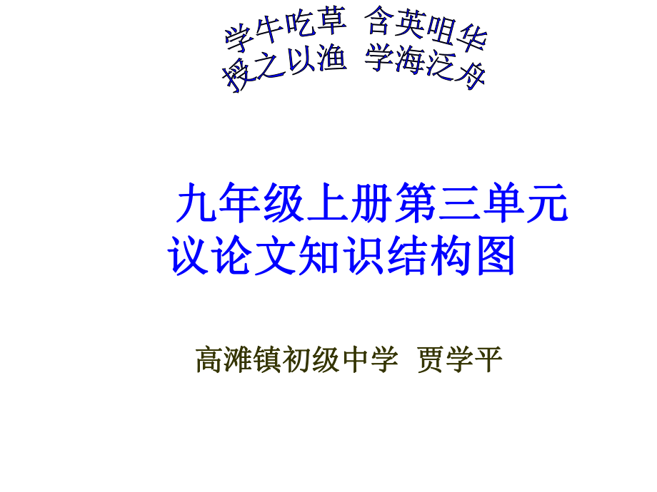 九年级语文第三、四单元知识结构图[1].ppt_第1页