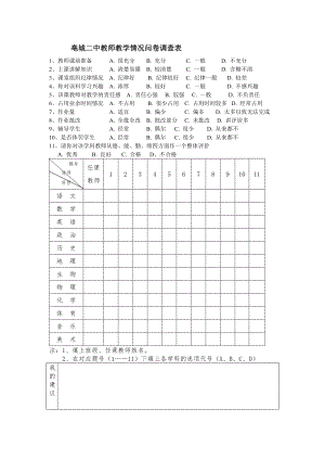 教师教学问卷调查表.doc