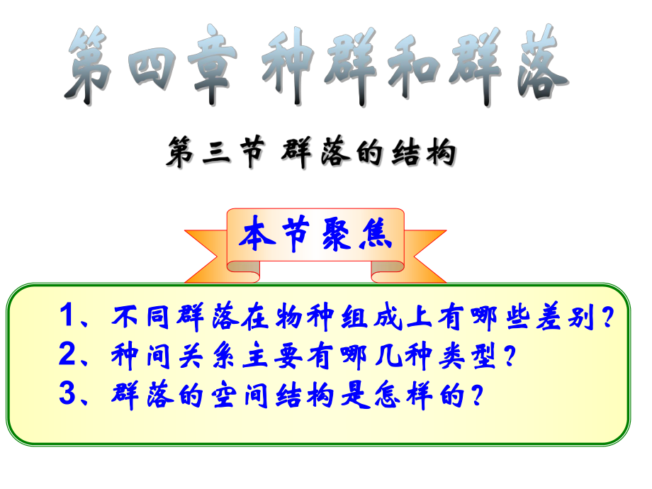 第4章_种群和群落_第3节_群落的结构.ppt_第1页