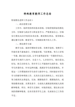 特殊教育教师工作总结.docx