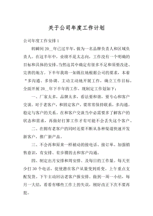 关于公司年度工作计划精编.docx