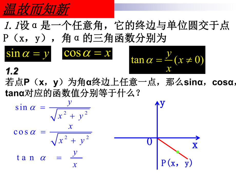 任意角的三角函数第二课时PPT课件.ppt_第2页