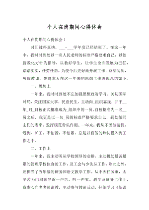 个人在岗期间心得体会精编.docx