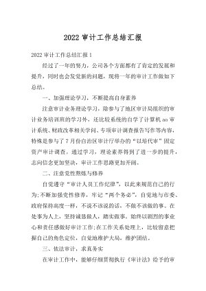 2022审计工作总结汇报汇编.docx