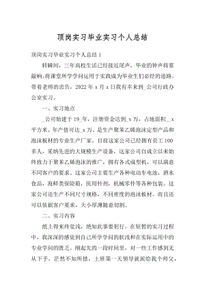 顶岗实习毕业实习个人总结范文.docx