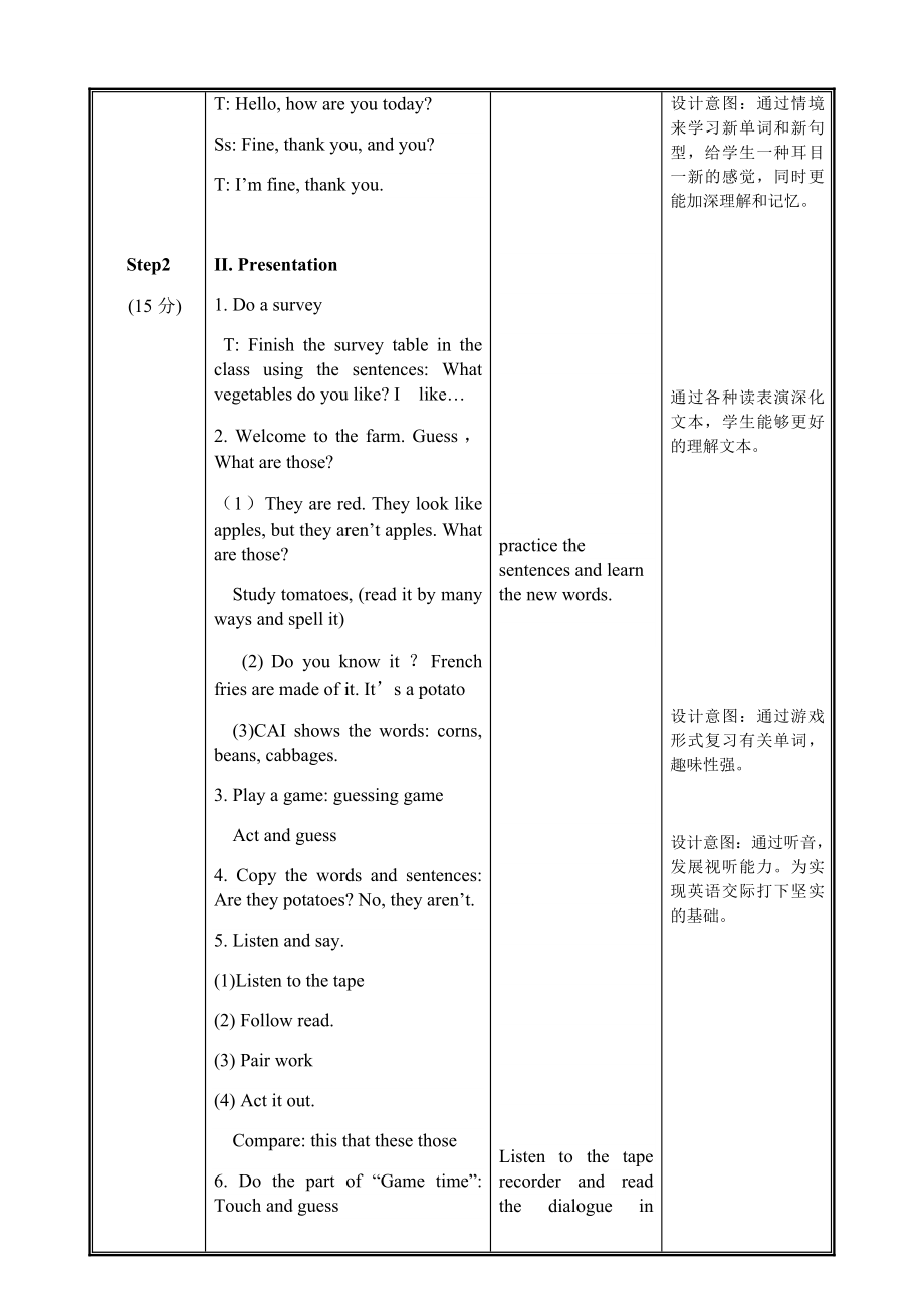 四年级下册英语教案-Unit8 They are sweet potatoes 辽师大版（三起） (9).docx_第2页