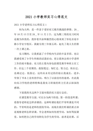 2021小学教师实习心得范文.docx