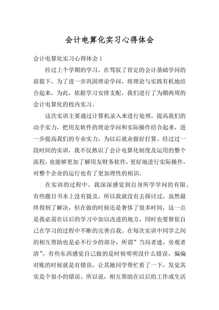 会计电算化实习心得体会例文.docx_第1页