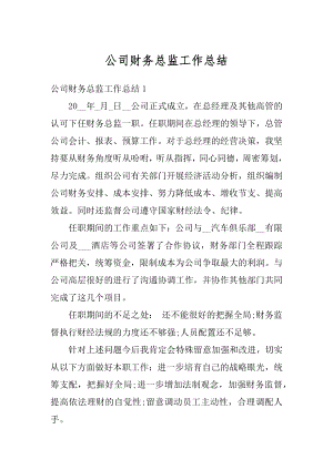 公司财务总监工作总结优质.docx