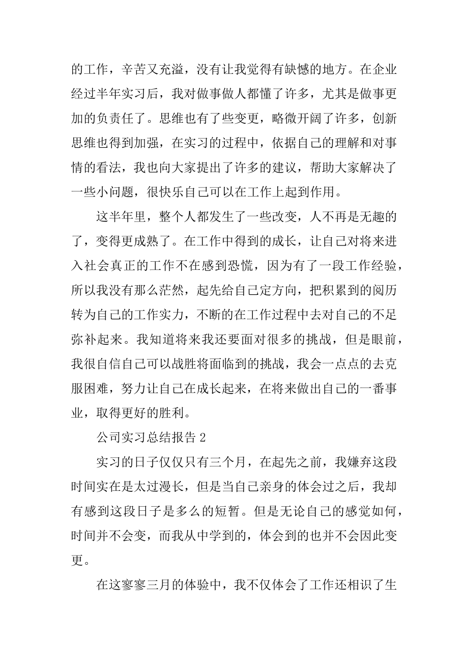 公司实习总结报告5篇范文.docx_第2页