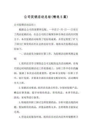 公司促销活动总结精编.docx