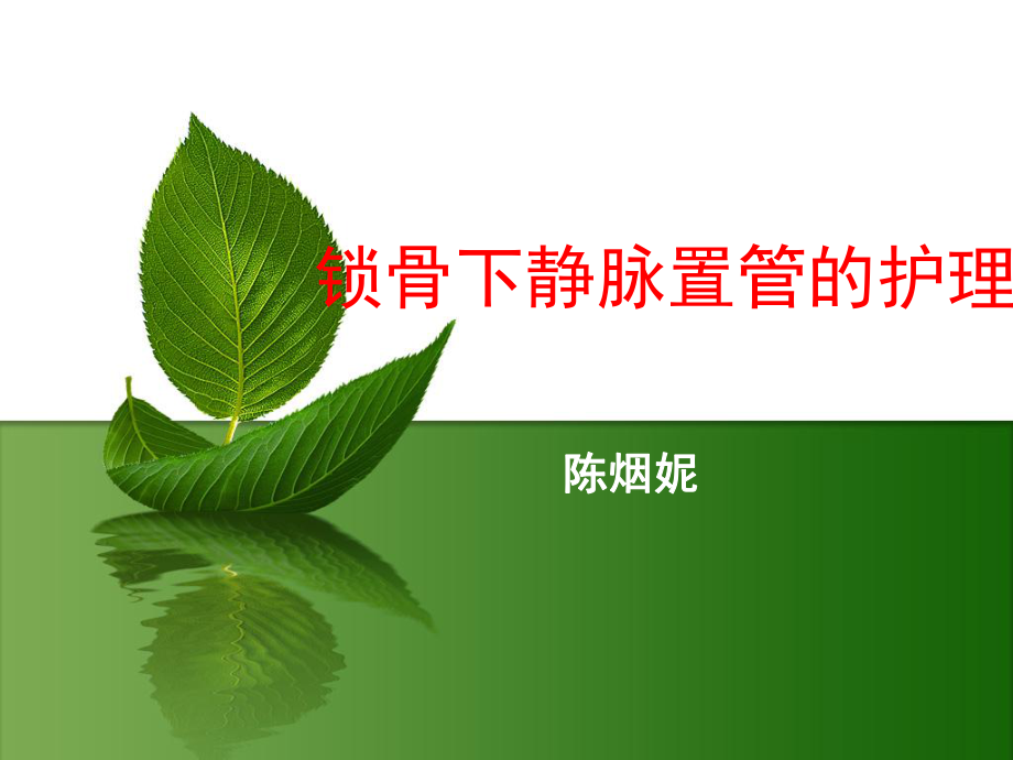 中心静脉置管的护理ppt课件.ppt_第1页