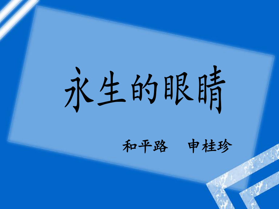 永生的眼睛幻灯片.ppt_第1页