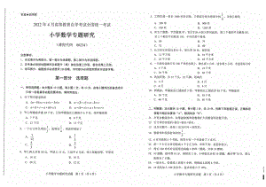 2022年4月自考试题06234小学数学专题研究.pdf