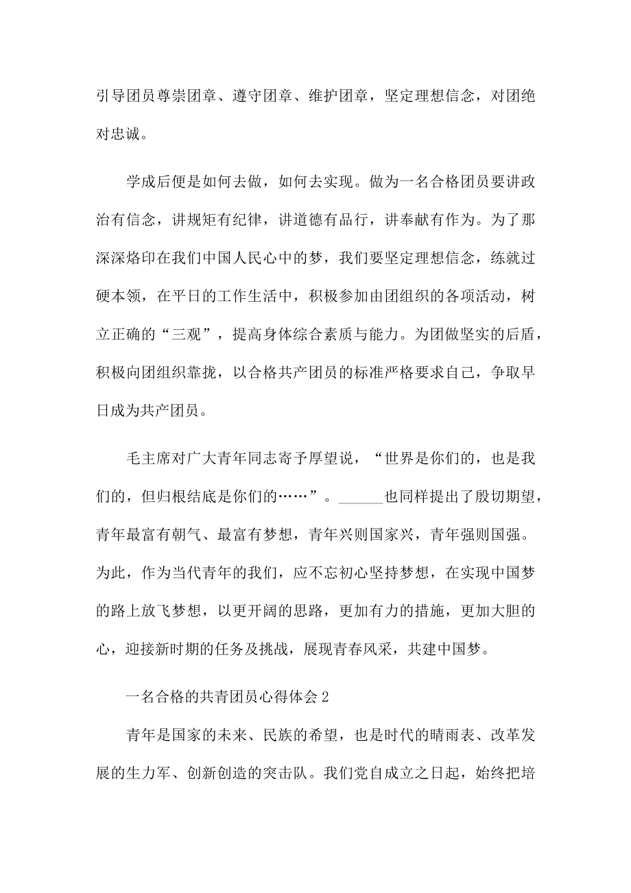 如何做一名合格的共青团员心得体会五篇.docx_第2页