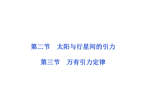 【2012优化方案同步课件】人教版物理：必修2太阳与行星间的引力万有引力定律.ppt