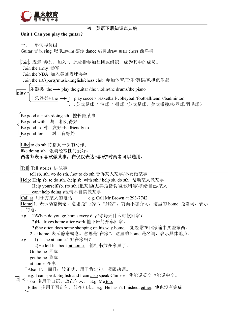 初一下册英语知识点归纳.doc_第1页