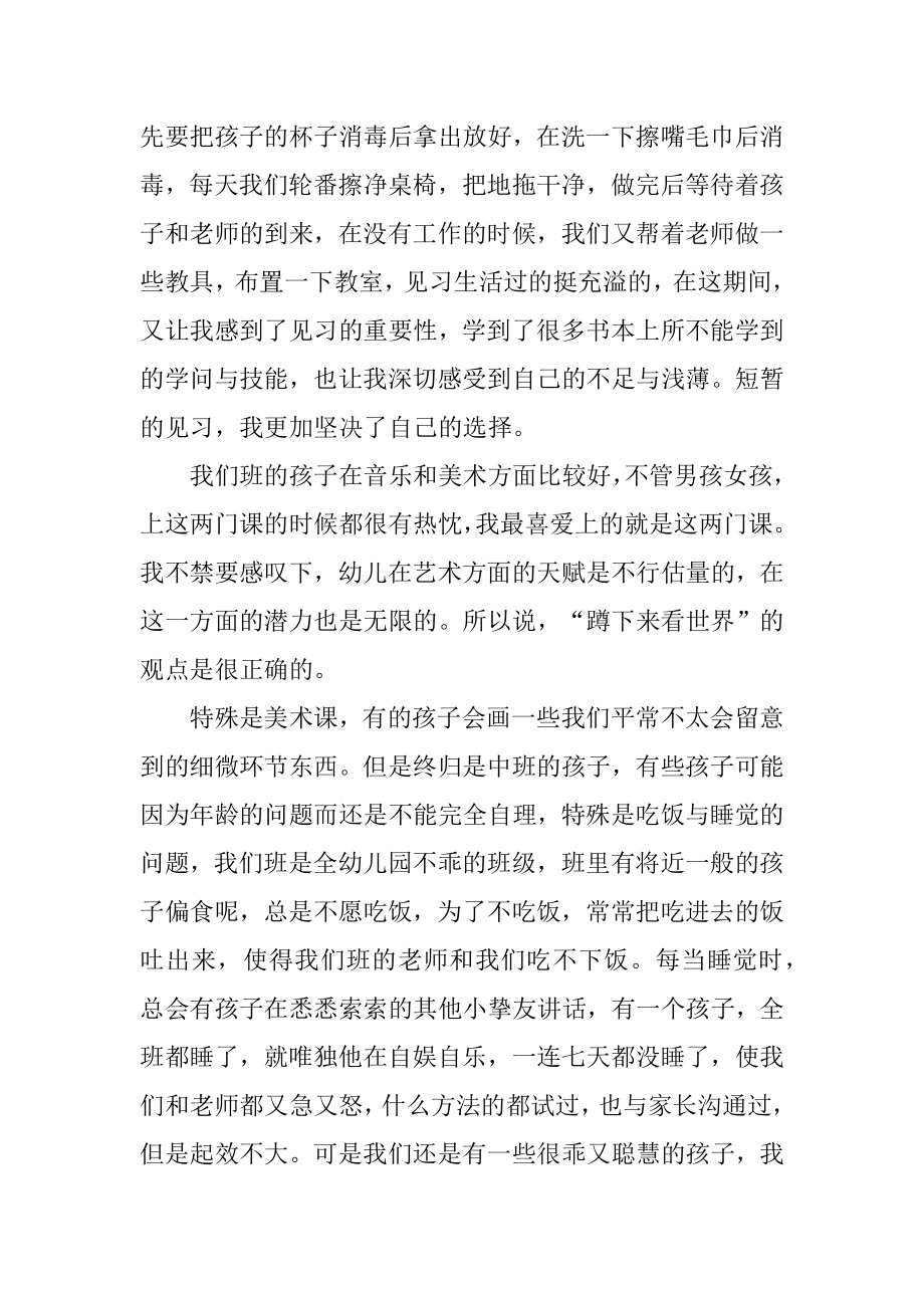 2022学前教育顶岗实习报告汇总.docx_第2页