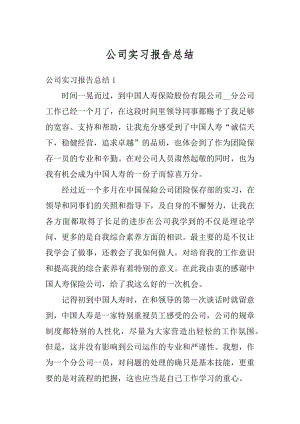 公司实习报告总结精编.docx