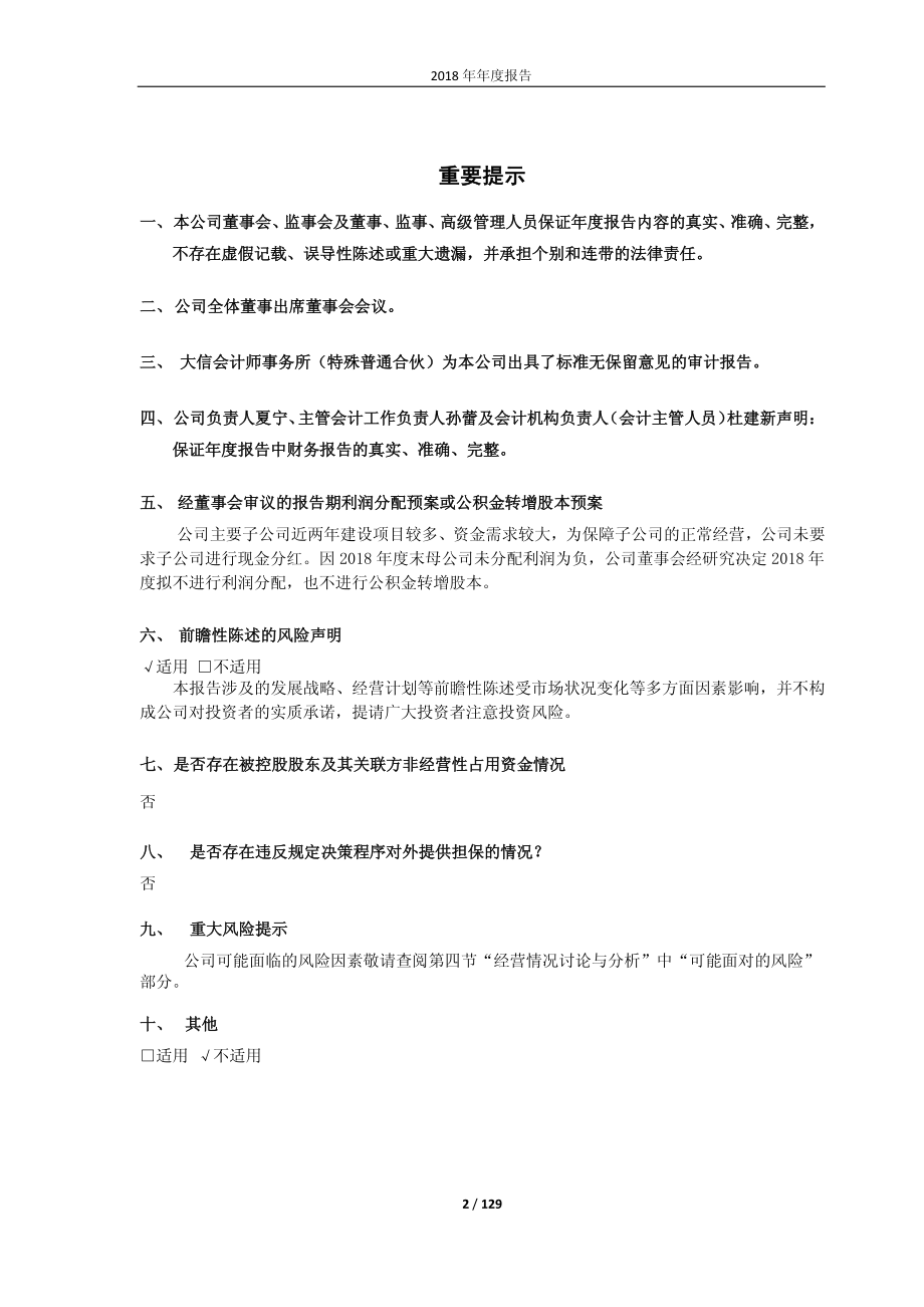 凯盛科技：2018年年度报告.PDF_第2页