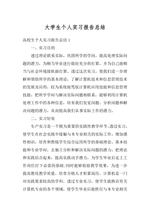 大学生个人实习报告总结范文.docx