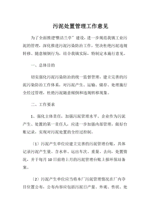 污泥处置管理工作意见-精品文档.docx