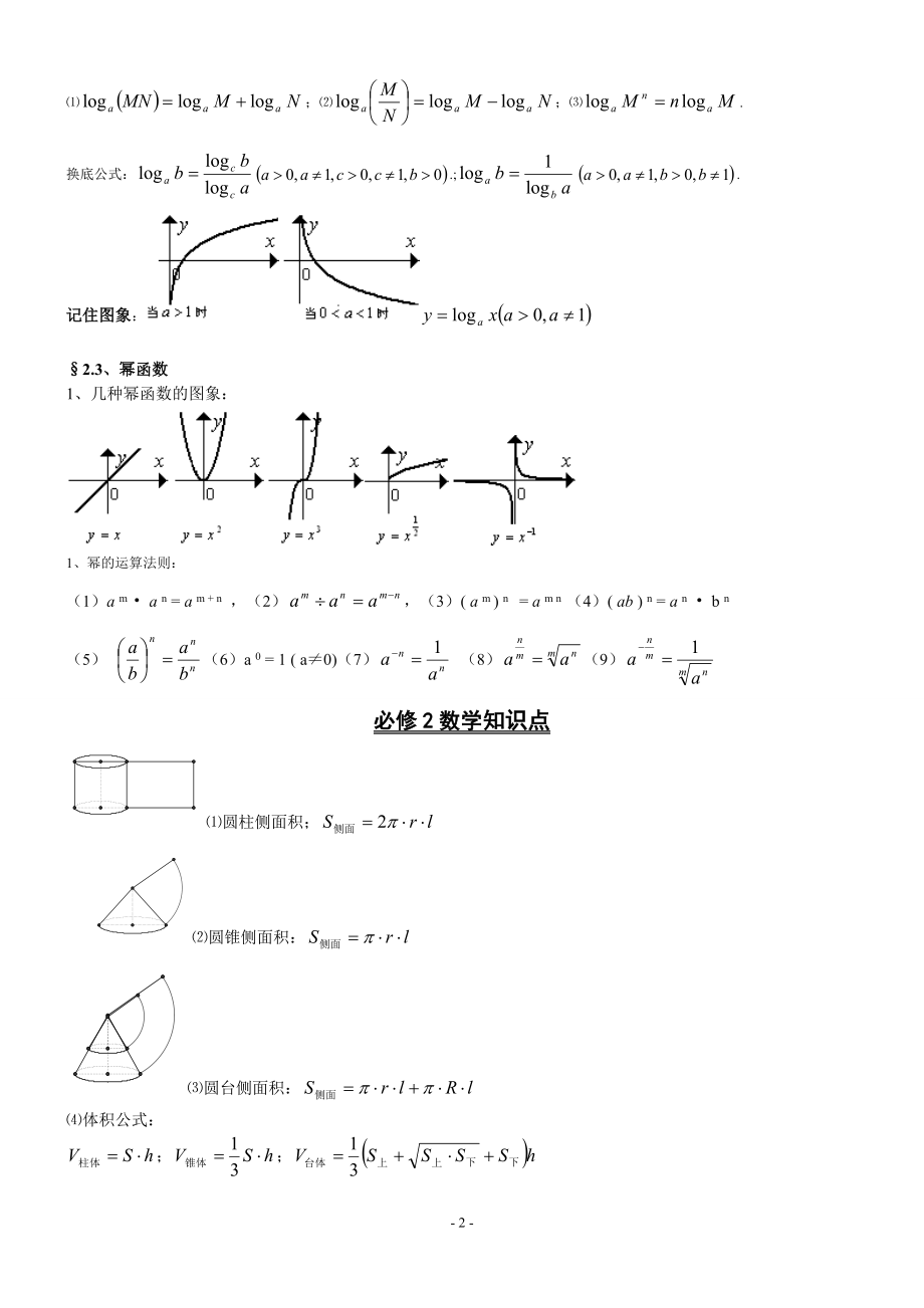 高中数学必修1-5知识点归纳及公式大全(1).doc_第2页